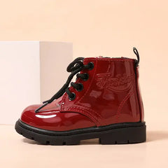 Patpat Toddler/Kids Solid Letter Pattern Casual Boots red