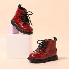 Patpat Toddler/Kids Solid Letter Pattern Casual Boots red