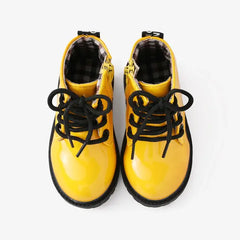 patpat Toddler and Kids Solid Color Side Zipper Boots yellow