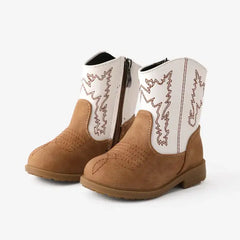 PATPAT Toddler & Kids Pretty Embroidered Cowgirl Boots White