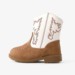 PATPAT Toddler & Kids Pretty Embroidered Cowgirl Boots White