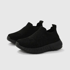 PATPAT Toddler/Kids Sneakers Solid Slip-on Non-slip Tennis Shoes Black