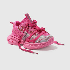 PATPAT Kids Girl/Boy Sneakers Solid Fabric Stitching Cross Strap Sports Shoes Pink