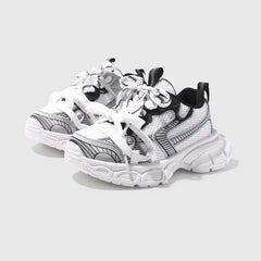 PATPAT Kids Girl/Boy Sneakers Solid Fabric Stitching Cross Strap Sports Shoes White