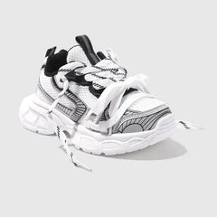 PATPAT Kids Girl/Boy Sneakers Solid Fabric Stitching Cross Strap Sports Shoes White