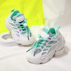PATPAT Toddler/Kids Sneakers Sporty Colorful Shoelace Basketball Shoes Green