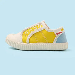 PATPAT Toddler/Kid Boy/Girl Canvas Slip-On Color Block Casual Shoes Yellow
