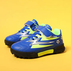 PATPAT Toddler/Kids Boys Sneakers Lightning Pattern Color Block Velcro Sports Shoes Blue