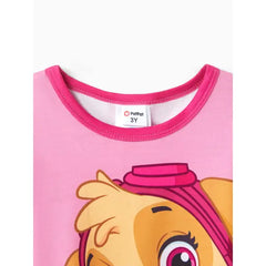 Patpat PAW Patrol Toddler Girl/Boy Skye Chase Rubble Marshall Colorblock Long-sleeve Tee pink