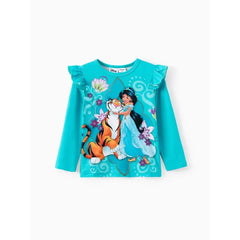 Patpat Disney Princess Baby Girl 2pcs Character Print Long-sleeve Top and Leggings Set