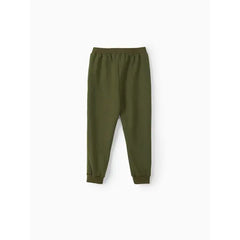 Patpat Toddler Boy/Girl Solid Color Sporty Joggers Pants Green