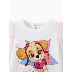 PATPAT PAW Patrol Toddler Girl Skye Hooded Jacket/Mesh Flutter-sleeve Sweatshirt/Leggings White