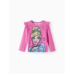 Patpat Disney Princess Baby Girl 2pcs Character Print Long-sleeve Top and Leggings Set Pink