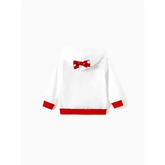 PATPAT Disney Mickey and Friends Kid Girls 1pc Polka Dots Print Long-sleeve Hooded Top/Pants White