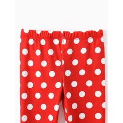PATPAT Disney Mickey and Friends Kid Girls 1pc Polka Dots Print Long-sleeve Hooded Top/Pants Red