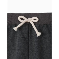 Patpat Toddler Boy/Girl Solid Color Sporty Joggers Pants Dark gray