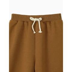 Patpat Toddler Boy/Girl Solid Color Sporty Joggers Pants Khaki