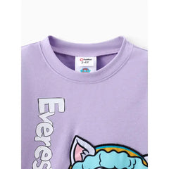 PATPAT Paw Patrol Toddler Unisex 1pc 3D Embroidery Character Print Sweatshirt Purple