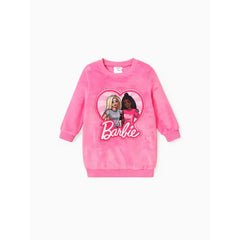 Patpat Barbie Plush Embroidered Heart print Long-sleeve Top or Tight Leggings pink