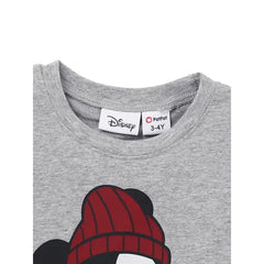 PATPAT Disney Mickey and Friends Toddler Boy Cotton Character Pattern 1 Pop-up Ears Jacket or 1 Long-sleeve Top or Pants Grey