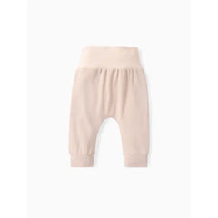 Patpat Baby Boy/Girl Solid Waffle Textured High Waist Pants apricot