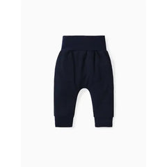 Patpat Baby Boy/Girl Solid Waffle Textured High Waist Pants Blue