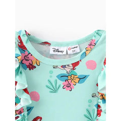 PATPAT Disney Princess Toddler Girls Moana/Ariel/Rapunzel 1pc Naia™ Floral Ruffled Dress Green