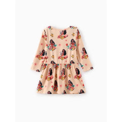 PATPAT Disney Princess Toddler Girls Moana/Ariel/Rapunzel 1pc Naia™ Floral Ruffled Dress Apricot