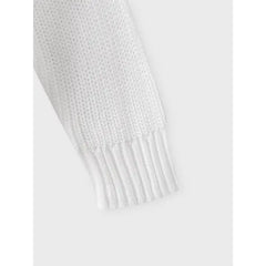 Baby Solid Long-sleeve Knitted Sweater Pullover White