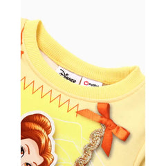 Patpat Disney Princess Toddler Girl Character Print Long-sleeve Sweatshirt Yellow