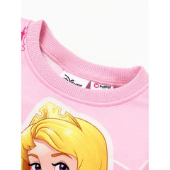 Patpat Disney Princess Toddler Girl Character Print Long-sleeve Sweatshirt pink
