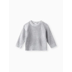 Baby Solid Long-sleeve Knitted Sweater Pullover Wermgrey