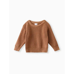 Patpat Baby Solid Long-sleeve Knitted Sweater Pullover brown