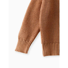 Patpat Baby Solid Long-sleeve Knitted Sweater Pullover brown