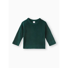 Patpat Baby Solid Long-sleeve Knitted Sweater Pullover green