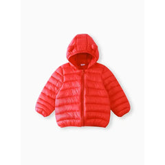 PATPAT Baby/Toddler Clothes 3D Ear Design Hooded Cotton-Padded Jacket Red