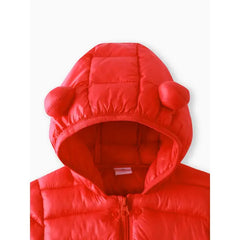 PATPAT Baby/Toddler Clothes 3D Ear Design Hooded Cotton-Padded Jacket Red