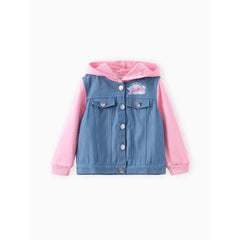 PATPAT Disney Princess Toddler Girls Rapunzel/Belle/Tiana 1pc Cotton Denim Hooded Jacket