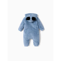 PATPAT Disney Mickey and Friends Furry Character Pattern 3D Ears Hooded Romper Blue
