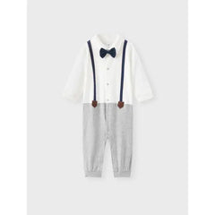 Patpat Little CoCo & Gentlemen - Baby Boy 95% Cotton Faux Layering Jumpsuit white