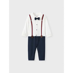Patpat Little CoCo & Gentlemen - Baby Boy 95% Cotton Faux Layering Jumpsuit Blue