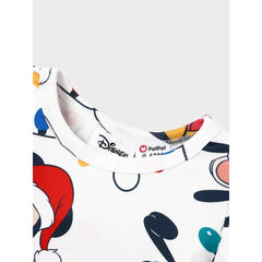 Patpat Disney Mickey and Friends Toddler Girl Christmas Full Print Bow Tie Long-sleeve Dress Red
