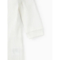 Baby Boy/Girl Cotton Ribbed Button Up Jumpsuit White