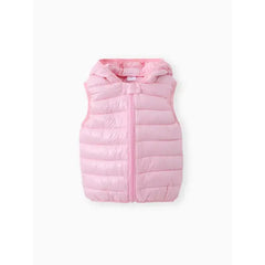 Patpat Toddler Boy/Toddler Girl Hooded Cotton-Padded Jacket Vest pink