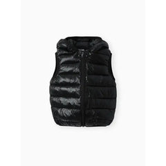Patpat Toddler Boy/Toddler Girl Hooded Cotton-Padded Jacket Vest Light Black