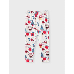 3-piece Toddler Girl Ruffle Hem Long Bell sleeves Red Top, Santa Christmas Tree Print Pants and Scarf Set