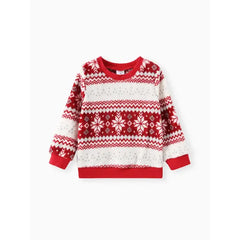 PATPAT Christmas Toddler Boy/Girl Snowflake Sweatshirt Red