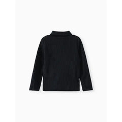 Patpat Toddler Boy/Girl Turtleneck Textured Black