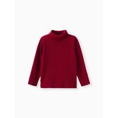 Patpat Toddler Boy/Girl Turtleneck Textured Burgundy