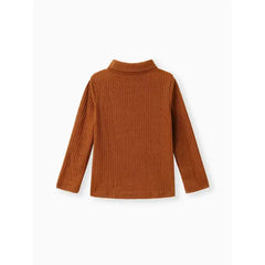 Patpat Toddler Boy/Girl Turtleneck Textured Brown